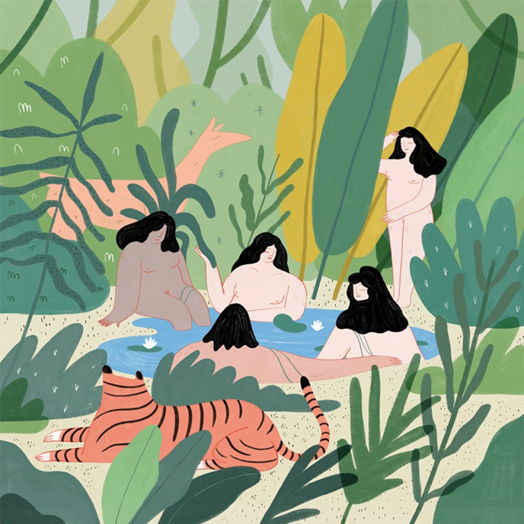 Naked and connected, illustrazione di Ker Jia Goh per Cose Belle Contest d'illustrazione 2021