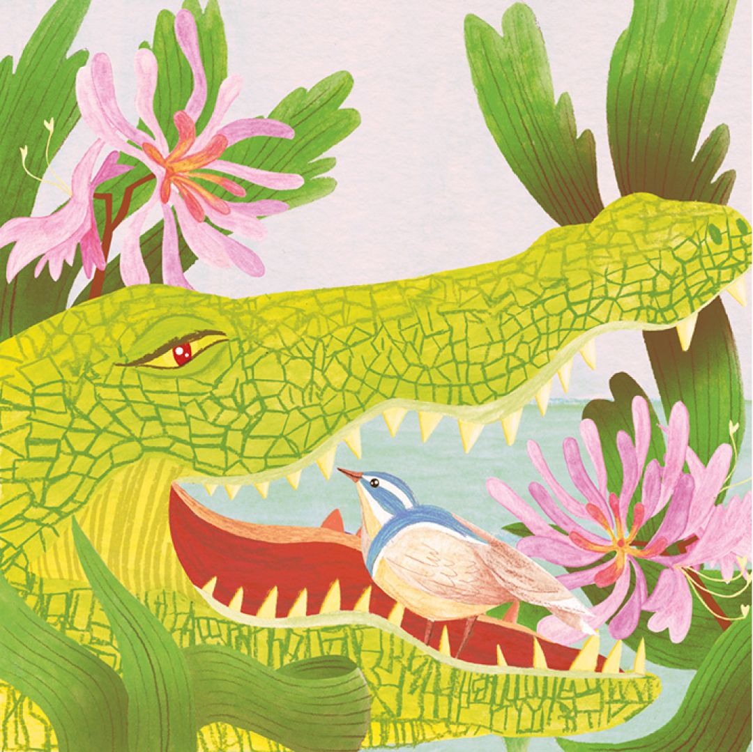 Il guardiano del coccodrillo, illustrazione di Marco Di Prisco per Cose Belle Contest d'illustrazione 2022