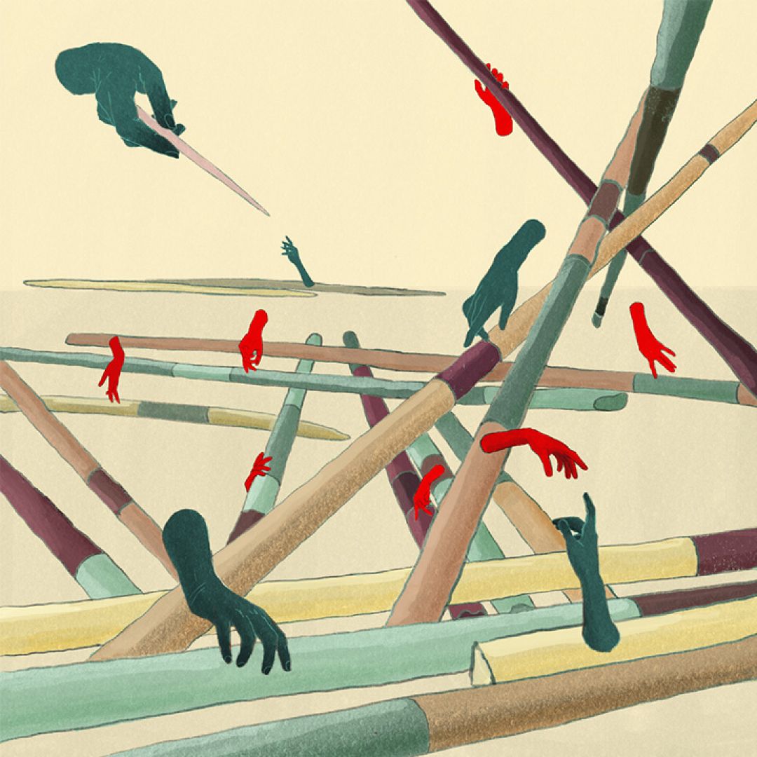 Come acrobati, illustrazione di Luana D’Alfonso per Cose Belle Contest d'illustrazione 2021