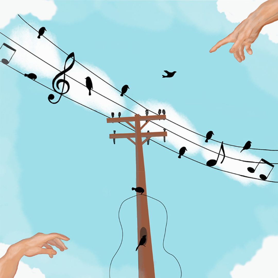 Electric Violin, illustrazione di Francisca Emanuele Cunha Lima per Cose Belle Contest d'illustrazione 2021