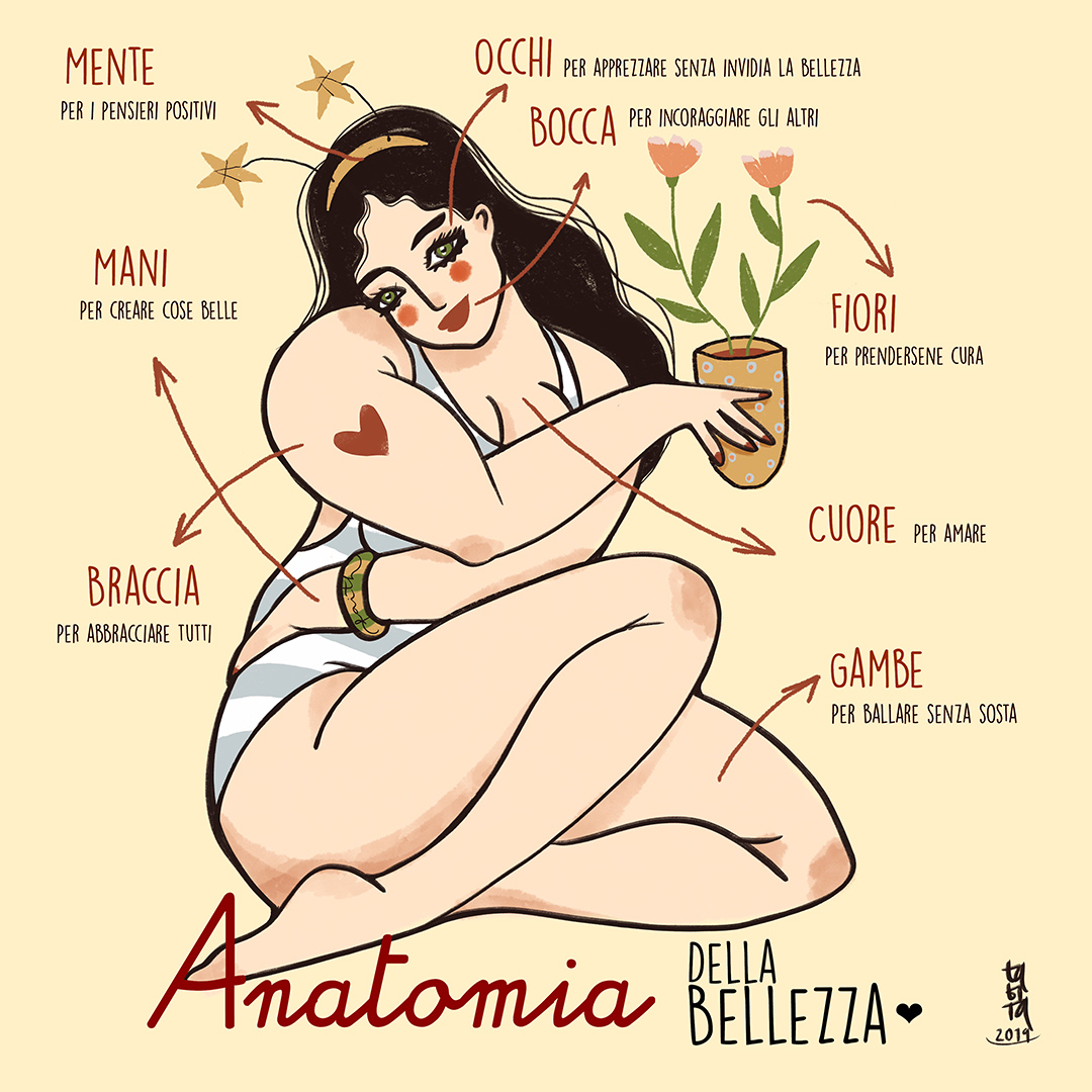 Anatomia della Bellezza, illustrazione di Tabita Frulli per Cose Belle Festival 2019