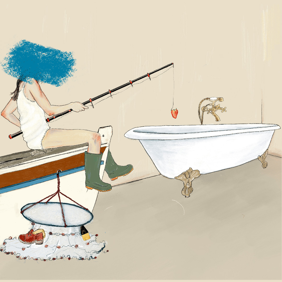 La pazienza bella del pescatore, illustrazione di Giulia Pazzola per Cose Belle Festival 2019