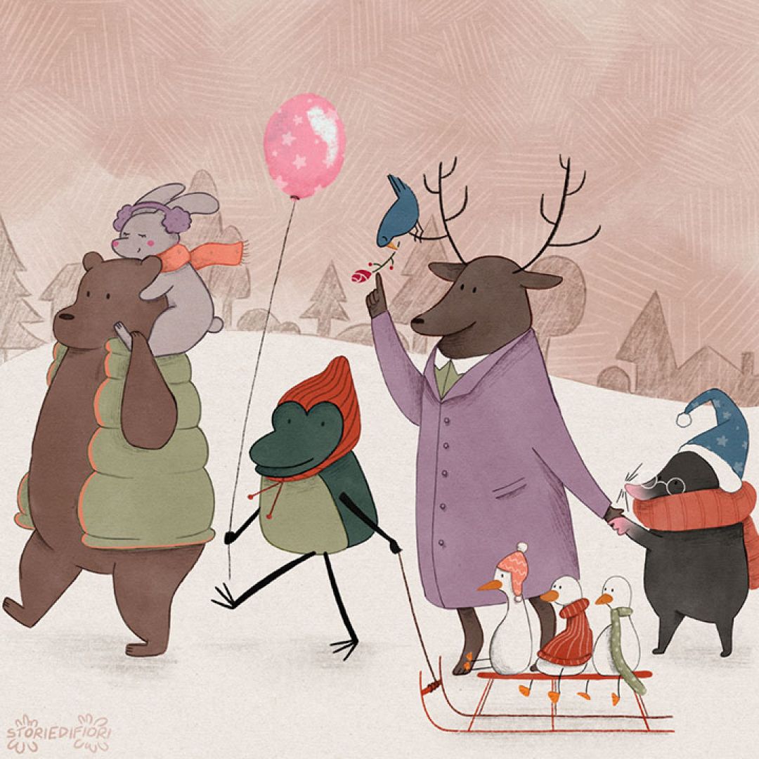 A piccoli gesti, illustrazione di Andrada Loana Lazar per Cose Belle Contest d'illustrazione 2022