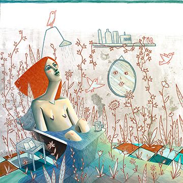 Bagno rigenerante, illustrazione di Chiara Bartali per Cose Belle Contest d'illustrazione 2020
