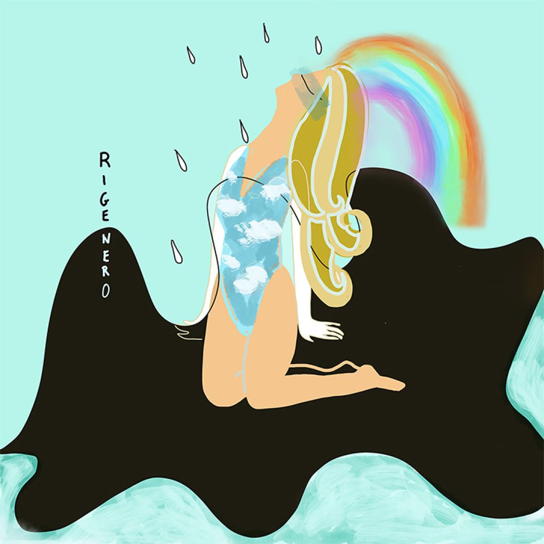Mi rigenero dal nero che ho dentro, illustrazione di Vanessa Apicella per Cose Belle Contest d'illustrazione 2020