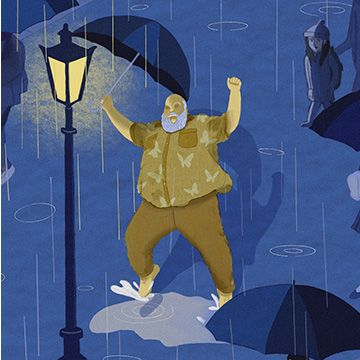 Glowing in the rain, illustrazione di Erika Sellini per Cose Belle Contest d'illustrazione 2023