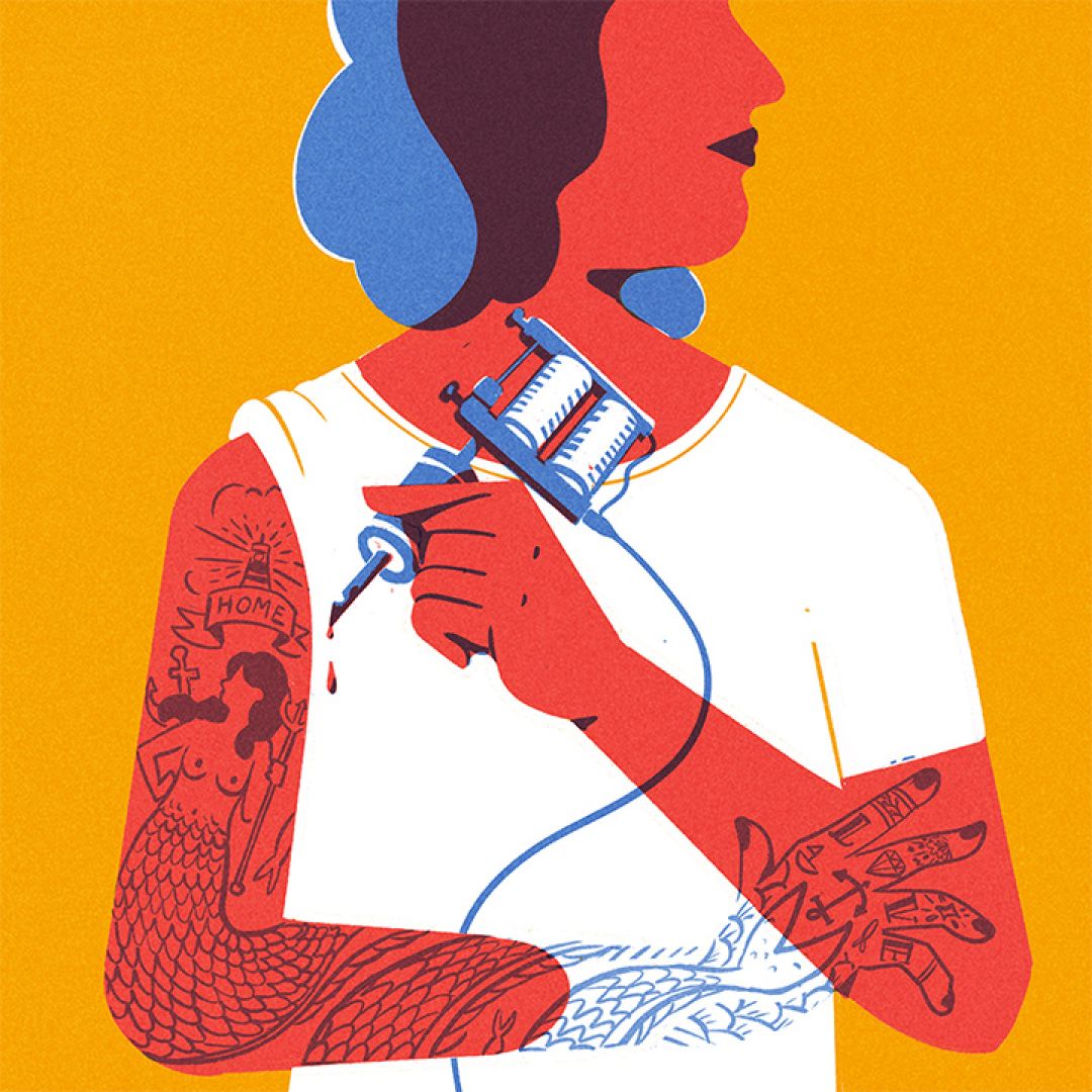 Il tocco del tatuaggio, illustrazione di Giovanni Gastaldi per Cose Belle Contest d'illustrazione 2020