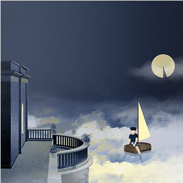La leggerezza dei sogni, illustrazione di Paolo Metaldi per Cose Belle Contest d'illustrazione 2023
