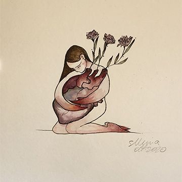 Cuori fioriti, illustrazione di Silvia Di Baldi per Cose Belle Contest d'illustrazione 2020