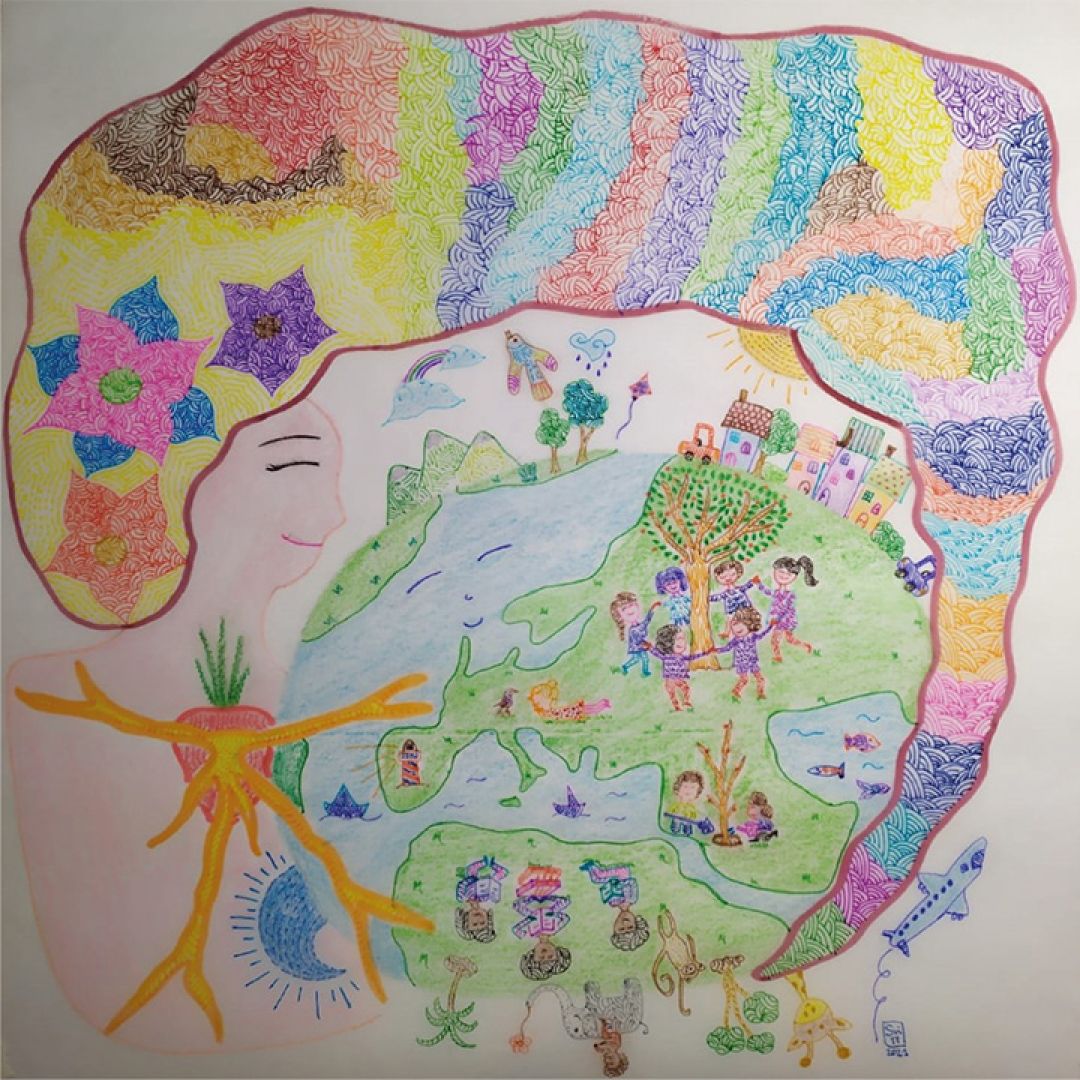 Scambievolezza avvolgente, illustrazione di Silvia Vitelli per Cose Belle Contest d'illustrazione 2021
