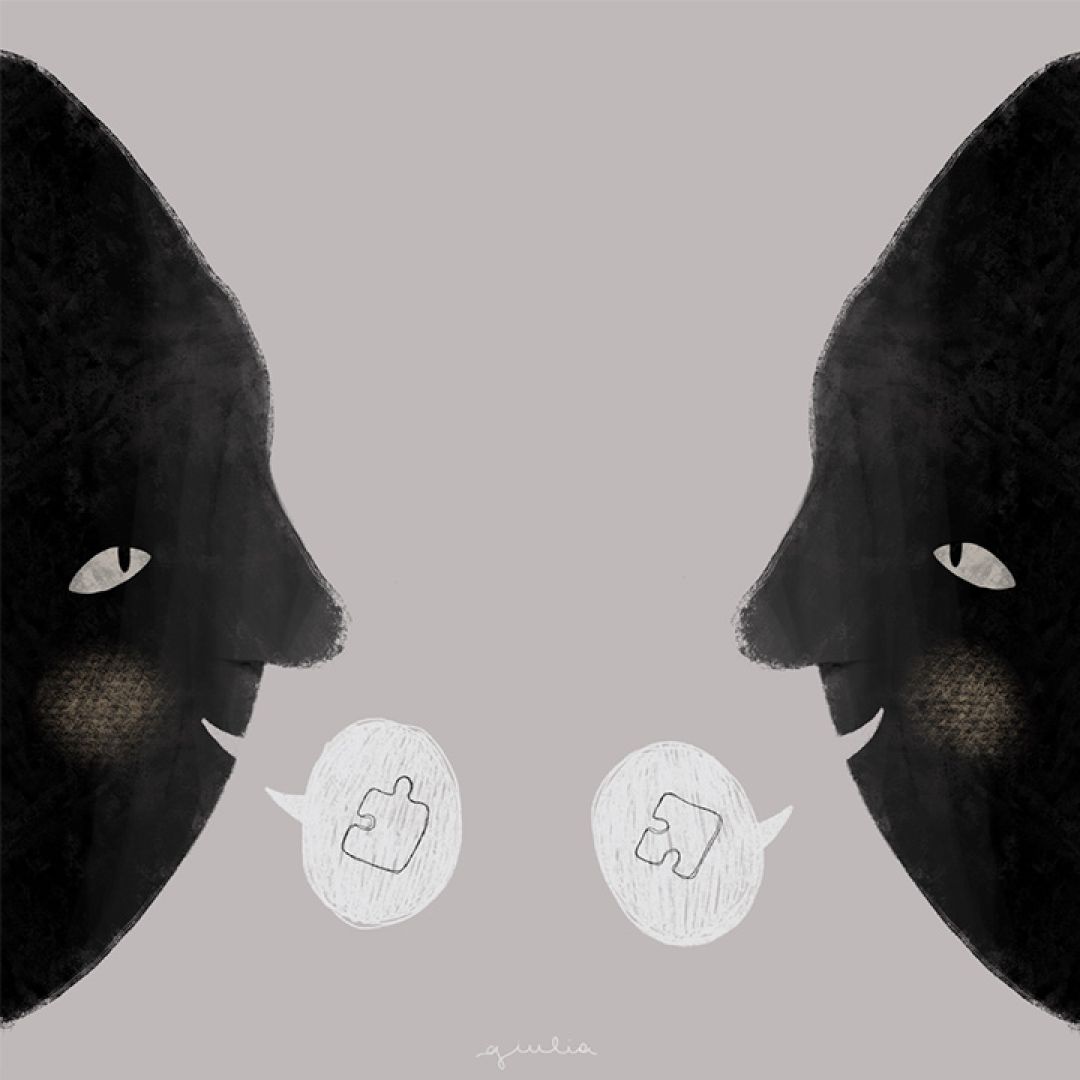 Pezzi di discorso, illustrazione di Giulia Zanotto per Cose Belle Contest d'illustrazione 2021