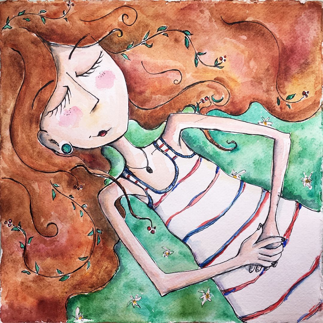 Pisolino post pranzo, illustrazione di Tatiana Furlan per Cose Belle Festival 2018