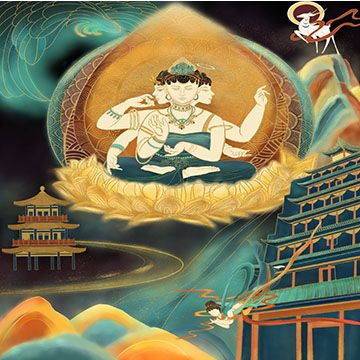 Buddha a tre facce, illustrazione di Jiayi Wei per Cose Belle Contest d'illustrazione 2022