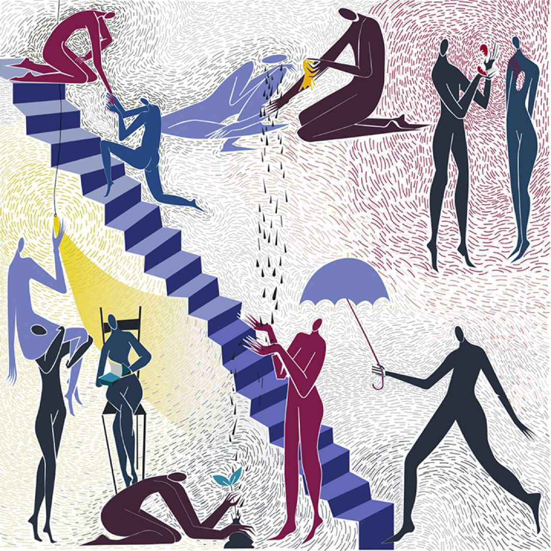 La corrente della Gentilezza, illustrazione di Giulia Cutrera per Cose Belle Contest d'illustrazione 2022