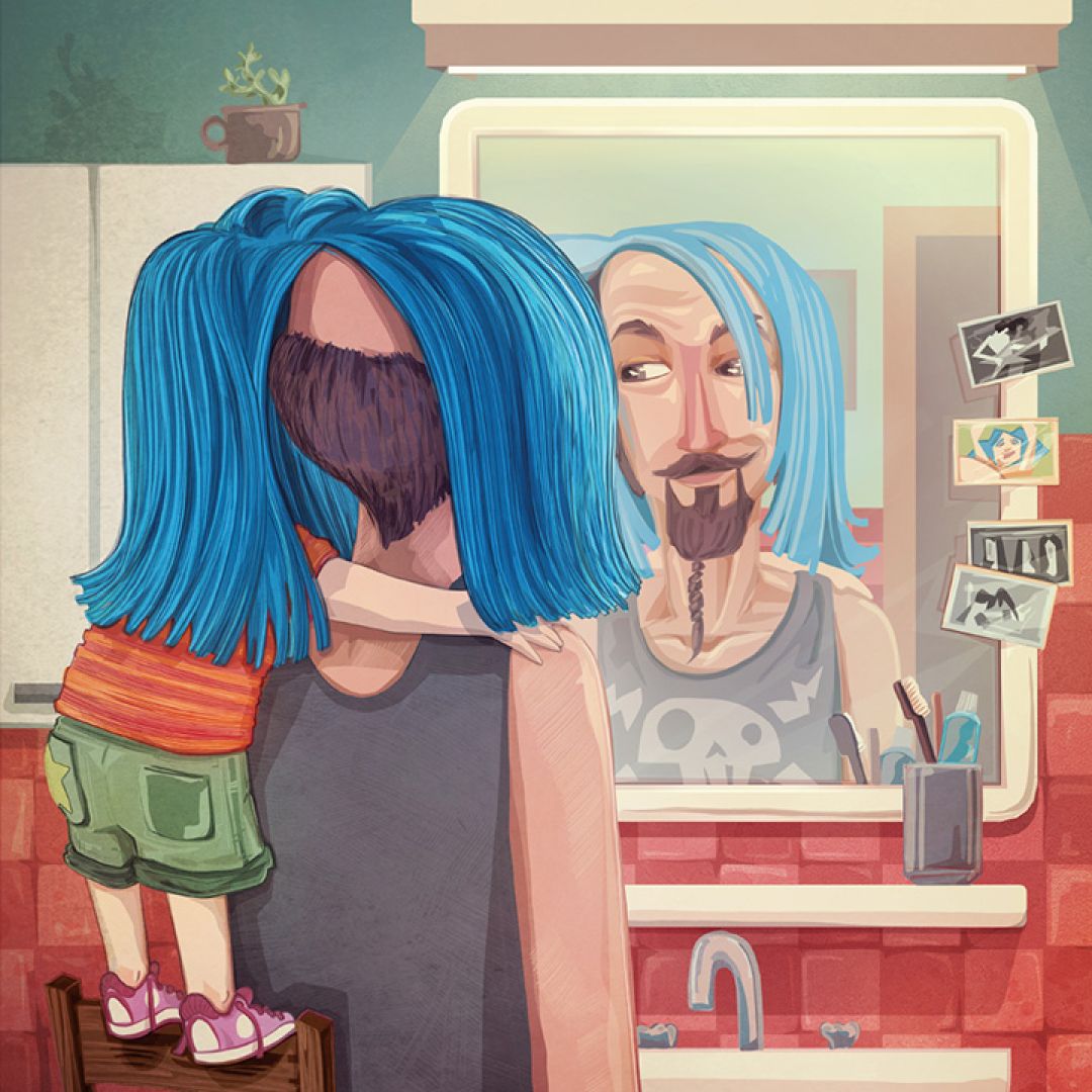 I miei lunghi capelli blu, illustrazione di Paolo Primon per Cose Belle Contest d'illustrazione 2022
