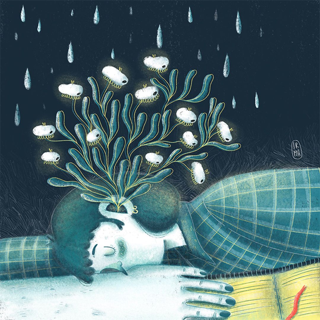 Rigenerazione ad Occhi chiusi, illustrazione di Irma Ruggiero per Cose Belle Contest d'illustrazione 2020