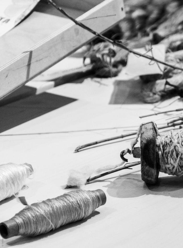 Matasse del Tavolo creativo Lavorazione della seta, tenuto da Miriam Pugliese, a Cose Belle Festival