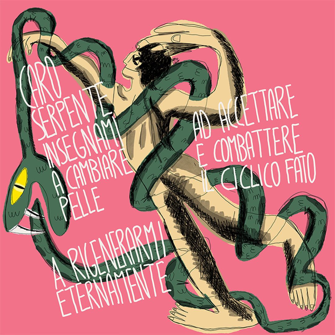 Amico Serpente—AMOR FATI, illustrazione di Tommaso Bisagni per Cose Belle Contest d'illustrazione 2020