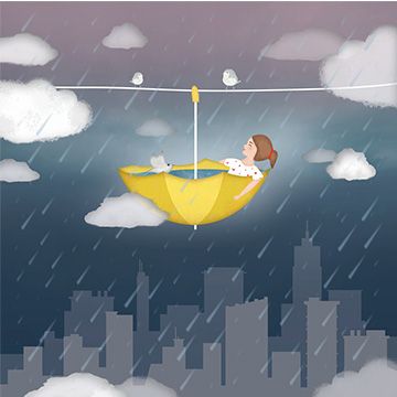 Amare la pioggia, illustrazione di Yvonne Scremin per Cose Belle Contest d'illustrazione 2023