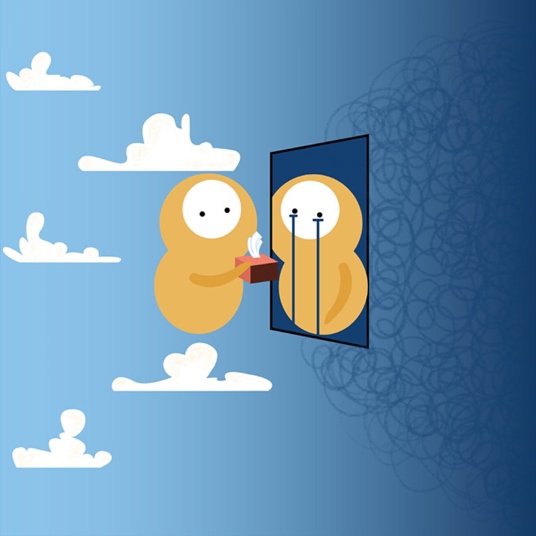 Everybody is somebody to lean on, illustrazione di Federica Venzano per Cose Belle Contest d'illustrazione 2022