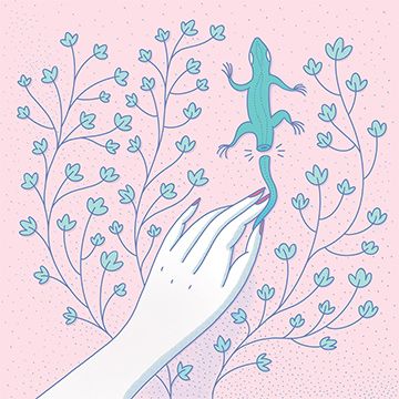 La caccia alle lucertole, illustrazione di Paola Vecchi per Cose Belle Contest d'illustrazione 2020