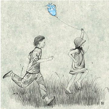 Little kite players (a cuor leggero), illustrazione di Letizia Balestreri per Cose Belle Contest d'illustrazione 2023