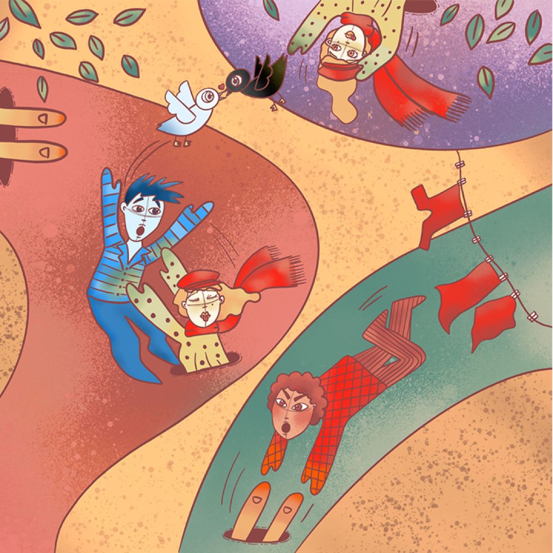 Interazione Colorata, illustrazione di Francesca Paone per Cose Belle Contest d'illustrazione 2021