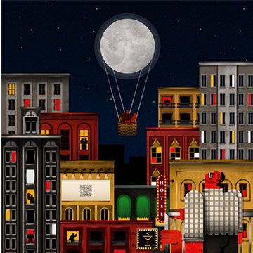 Moongolfiera, illustrazione di Luca Di Bartolomeo per Cose Belle Contest d'illustrazione 2021
