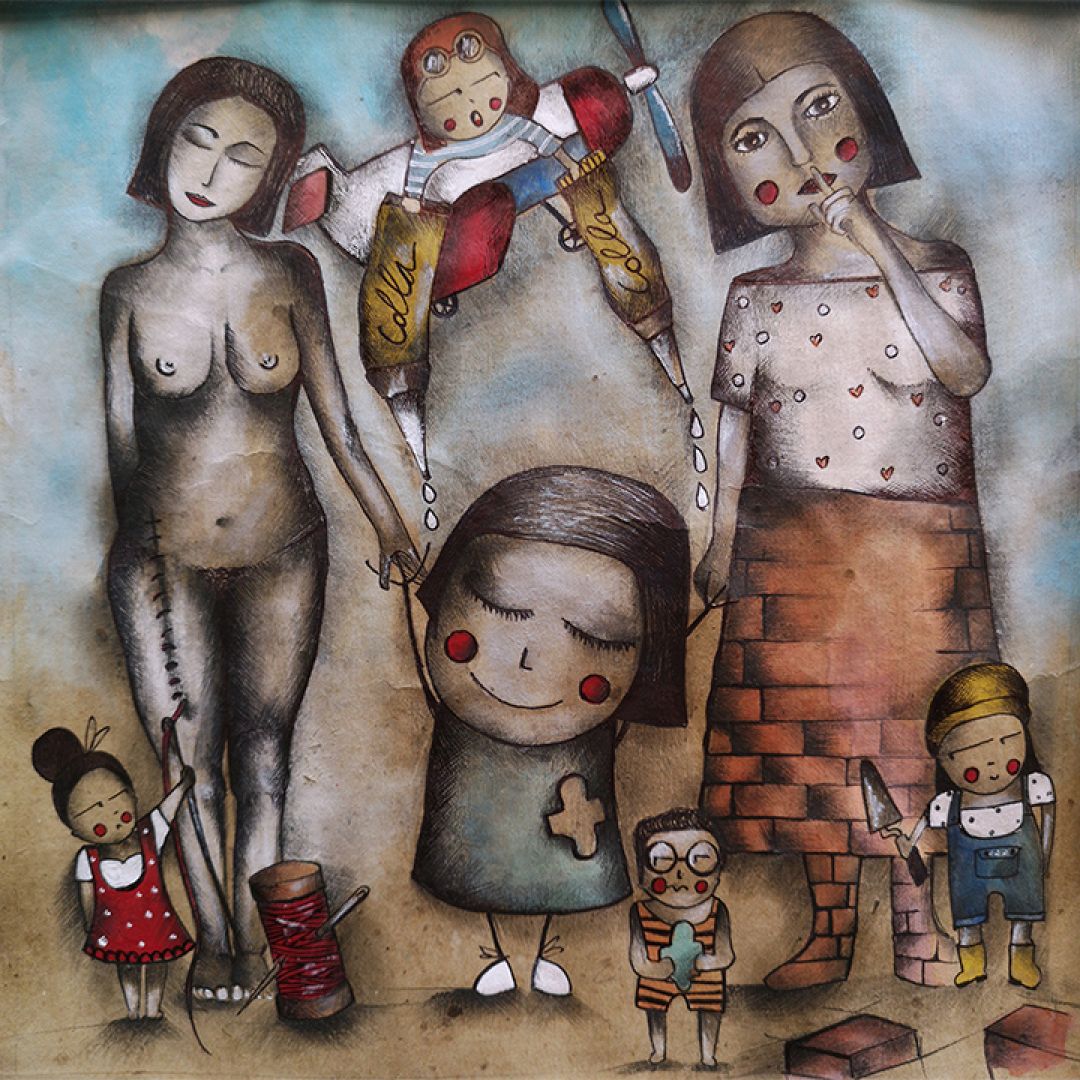 Tenendomi per mano, illustrazione di Nicol Ranci per Cose Belle Contest d'illustrazione 2020