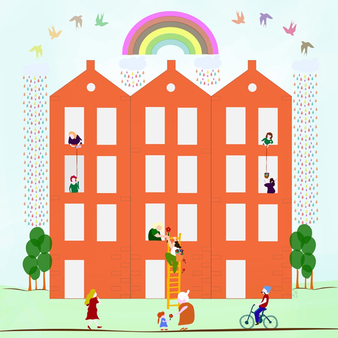 Piove gentilezza, illustrazione di Silvia Vitelli per Cose Belle Contest d'illustrazione 2022