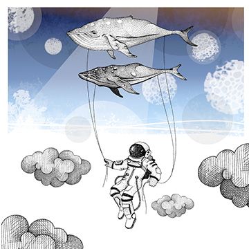 Il cosmonauta, illustrazione di Christophe Hompesch per Cose Belle Contest d'illustrazione 2023