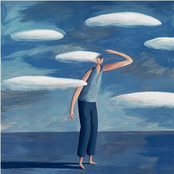 Leggera come una nuvola spostata dal vento, illustrazione di Sara Rizzo per Cose Belle Contest d'illustrazione 2023