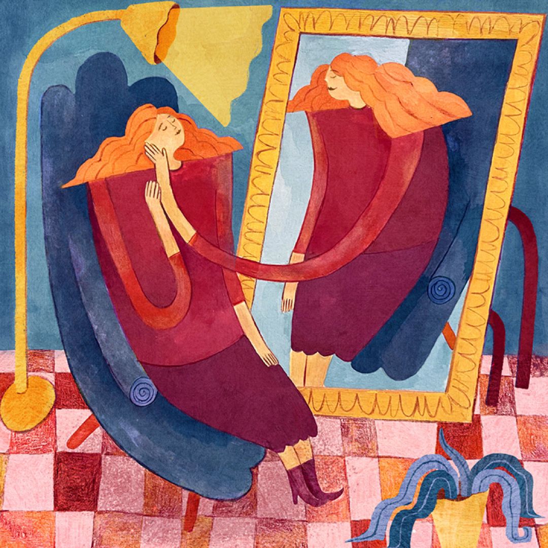 Lo specchio gentile, illustrazione di Chiara Melchionna per Cose Belle Contest d'illustrazione 2022