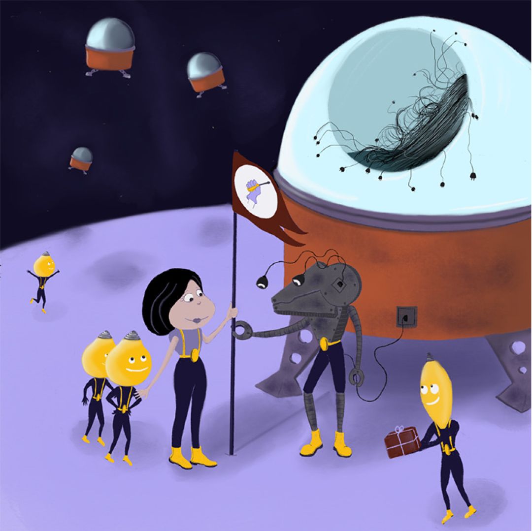 Interazione galattica, illustrazione di Marco Tiberti per Cose Belle Contest d'illustrazione 2021