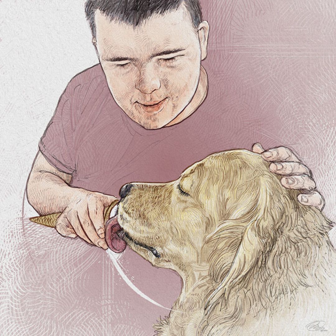 Stefano e Tobia—migliori amici, illustrazione di Mauro Mazzara per Cose Belle Contest d'illustrazione 2022