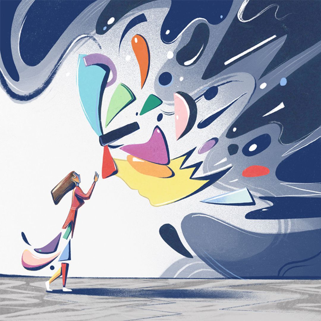 L'incontro dei due universi, illustrazione di Niccolò Canova per Cose Belle Contest d'illustrazione 2021
