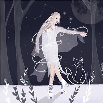 Pattinando tra le stelle con leggerezza, illustrazione di Elena Valli per Cose Belle Contest d'illustrazione 2023