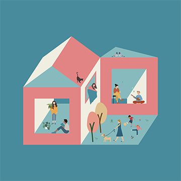 Il mondo appare diverso da quassù, illustrazione di Giulia Coppi per Cose Belle Contest d'illustrazione 2020
