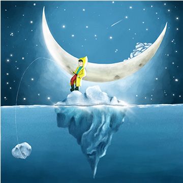 Ci pensa la luna, illustrazione di Claudia Papa per Cose Belle Contest d'illustrazione 2023