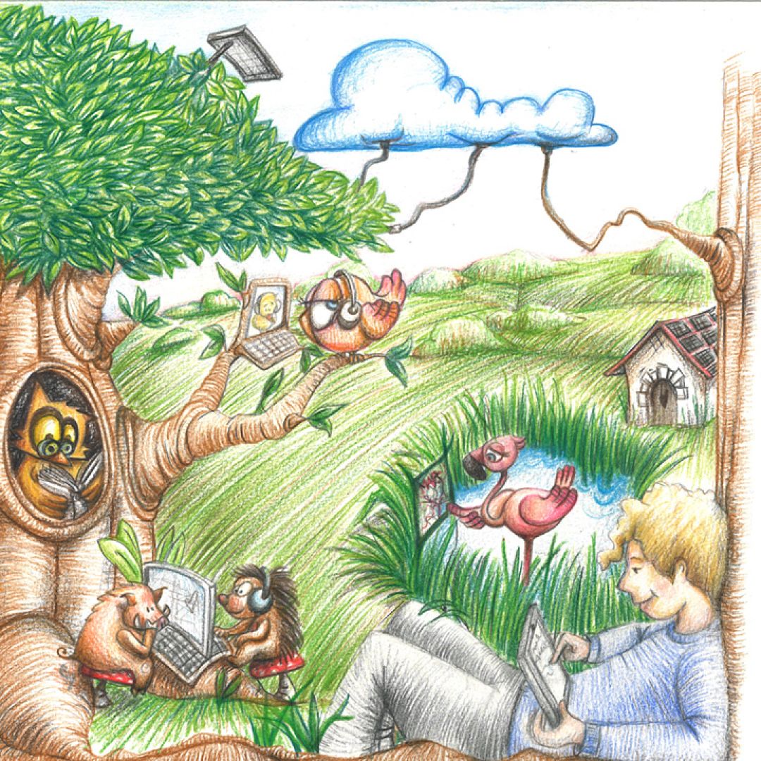 Naturali interazioni, illustrazione di Susanna S. Deiana per Cose Belle Contest d'illustrazione 2021