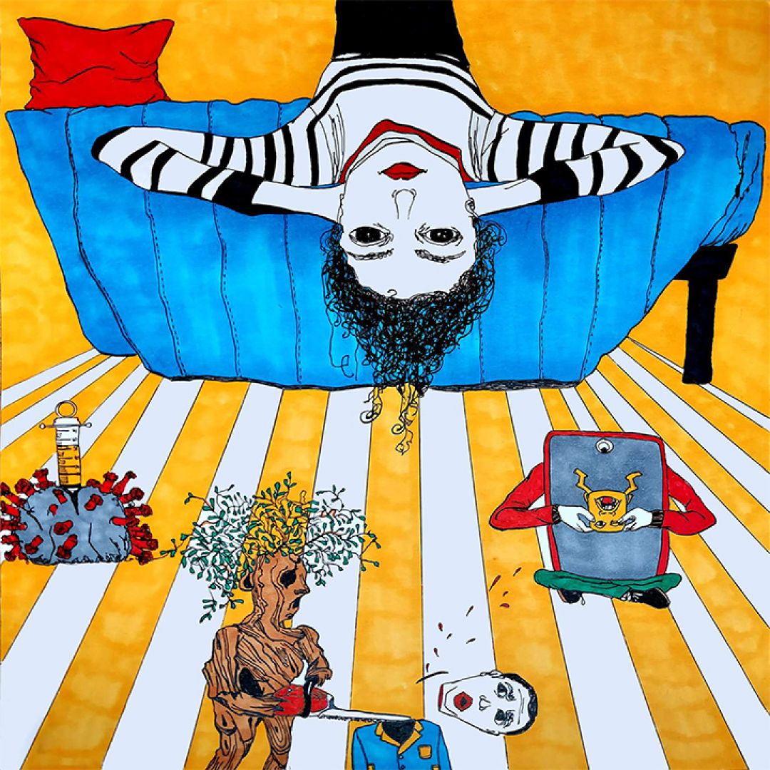 A testa in giù, illustrazione di Silvia Mongardini per Cose Belle Contest d'illustrazione 2020