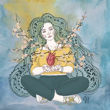 Guarda il mio cuore, illustrazione di Gaia Schiavinotto per Cose Belle Contest d'illustrazione 2020