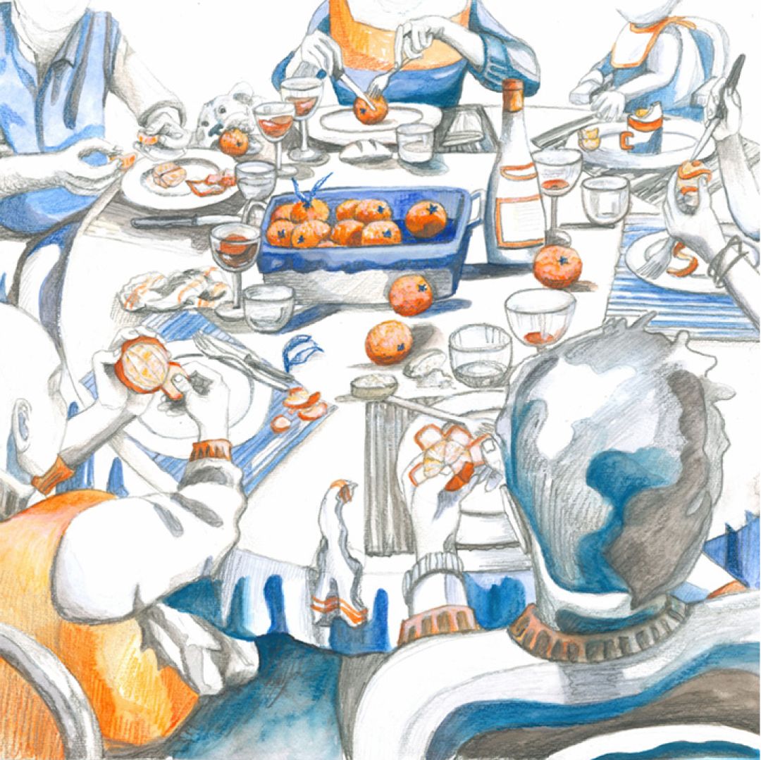 E tu? Come lo sbucci il mandarino?, illustrazione di Daniela Landini per Cose Belle Contest d'illustrazione 2021
