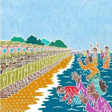 Il Mare e il Muro, illustrazione di Pieralvise Santi per Cose Belle Contest d'illustrazione 2021