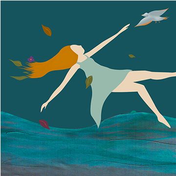 Volando sui mari, illustrazione di Laura Alvarez Aspra per Cose Belle Contest d'illustrazione 2023
