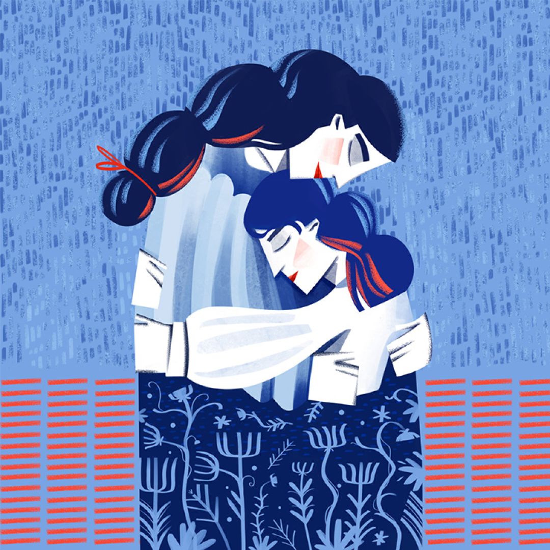 The hug, illustrazione di Thalia Maria Bitha per Cose Belle Contest d'illustrazione 2021