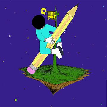 L’astronauta, illustrazione di Francesco Cuomo per Cose Belle Contest d'illustrazione 2017