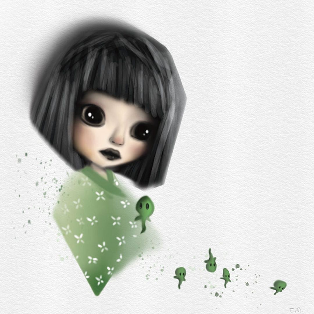 Kodama, illustrazione di Erika Molteni per Cose Belle Contest d'illustrazione 2022